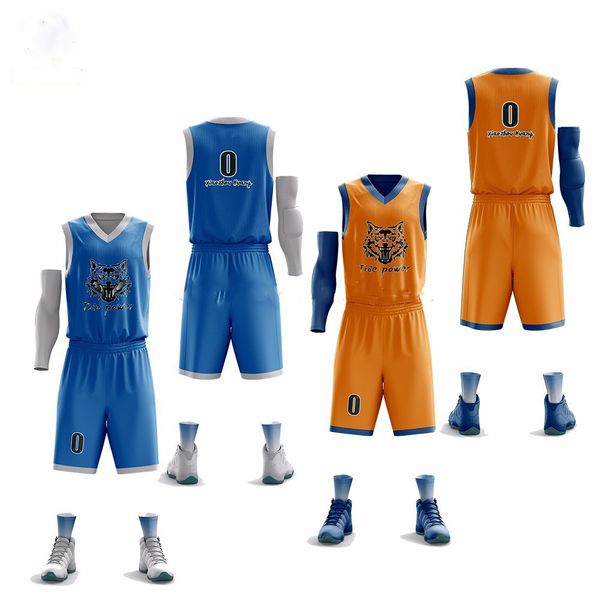 Maglie da basket da uomo Set Kit sportivo Tute Abbigliamento da uomo Divise da basket Tuta Quick Dry Team Stampa personalizzata