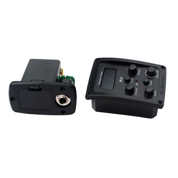 

plastic 4-band eq chromatic tuner black set for acoustic guitar replacement parts