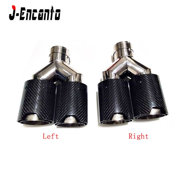 

2pcs левый и правый top качество автомобилей carbon fiber выхлопная twin конец советы для bmw 60мм впуск 93 oulet производительности m dual