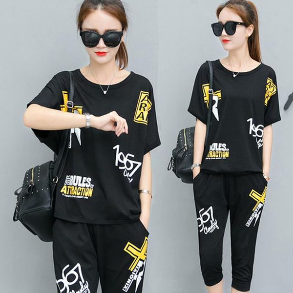 

летний костюм для женщин runway набора спортивных брючного костюма black casual 2 piece set top и брюк плюс размера большой одежды для женщи, Gray
