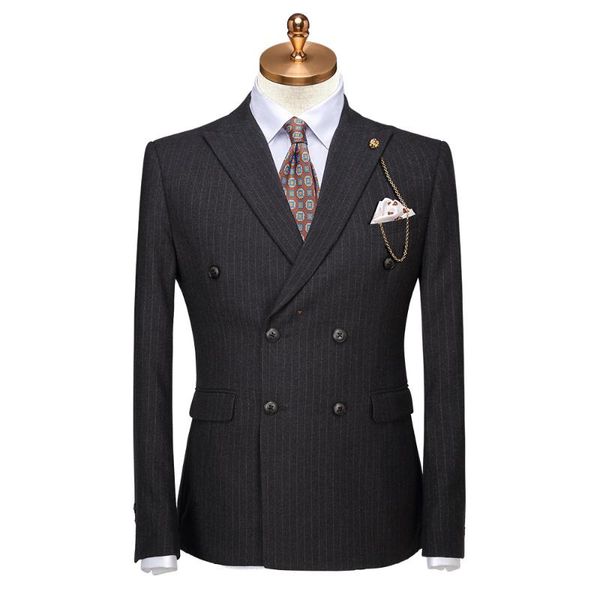 

men suit 2 pieces set double breasted grey 2020 slim fit wedding groom suits set for men autumn winter formal suits plus 56, White;black