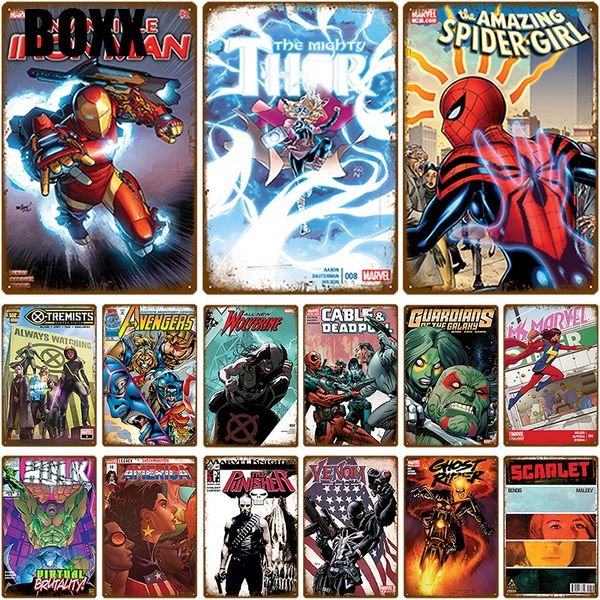 

супер герой настенный декор металлическая вывеска настенное искусство жестяная вывеска потертая шикарная табличка металлический винтажный де