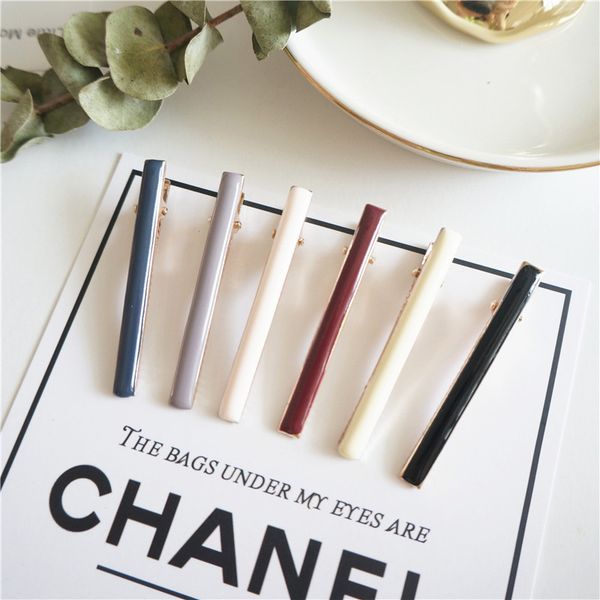 

1pc fashion women colorful solid metal 6 cm thick barrettes female elegant headbands hair clips lady hairpins hair accessories, Black;brown