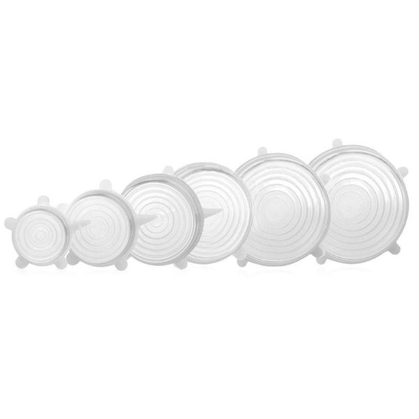 

grade silicone six-piece fresh-keeping lid stretch 6-piece universal bowl lid sealed plastic wrap