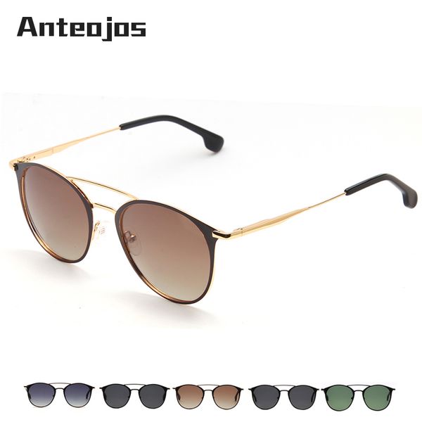 

anteojos brand designer spring hinge glasses vintage round polarized uv400 women metal sunglasses okulary polaryzacyjne damskie, White;black