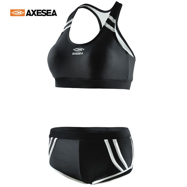 

axesea женщины спорт купальники crop tank бикини set фитнес йога два купальник мальчик короткие tankini волейбол пляжная, White;black