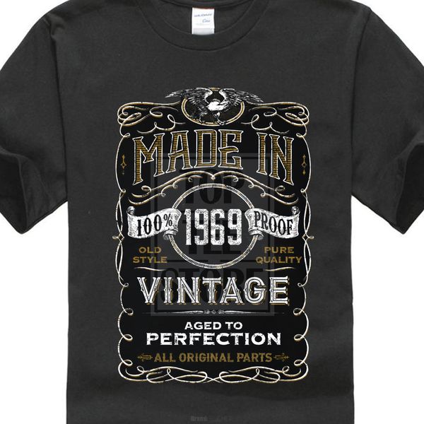 

100% cotton short sleeve o neck tee made in 1969 t shirt born 48th year birthday age present new 2018 summer fashion, White;black