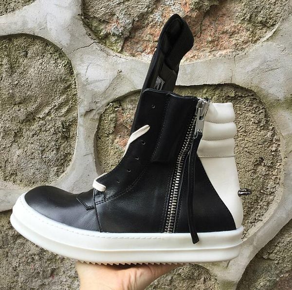 

factory outlet genuine leather classical dunk boots new list fashion nostalgic hip hop rock street boots, Black