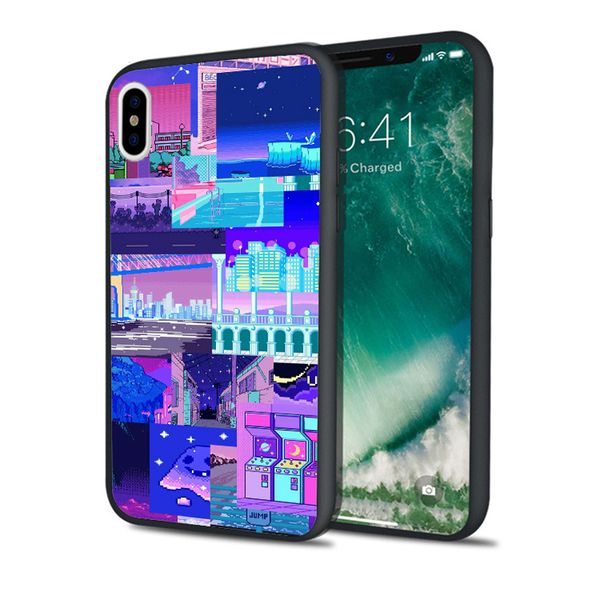 

coque art pixel aesthetic case for iphone 11 pro xs max xr 8 7 6s plus 5s se 5 case soft silicone cover