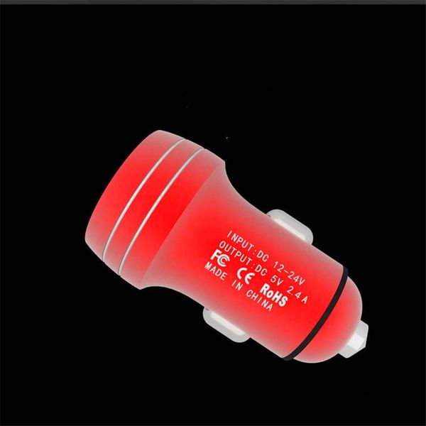 

fast car charger 5v 2.4a metal aluminum alloy charging adapter 18w dual ports usb adapter for iphone 11 samsung huawei