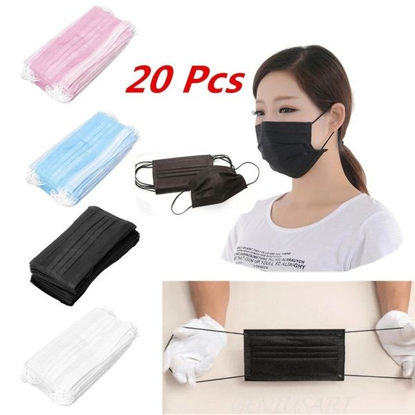 

20 pcs elastic ear loop disposable medical dustproof surgical face mouth masks ear loop