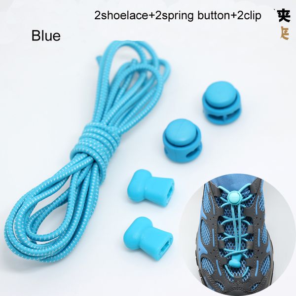 

1 pair 22 colors elastic shoelaces round locking no tie shoe laces kids quick lazy laces rubber sneakers shoelace t2, Black