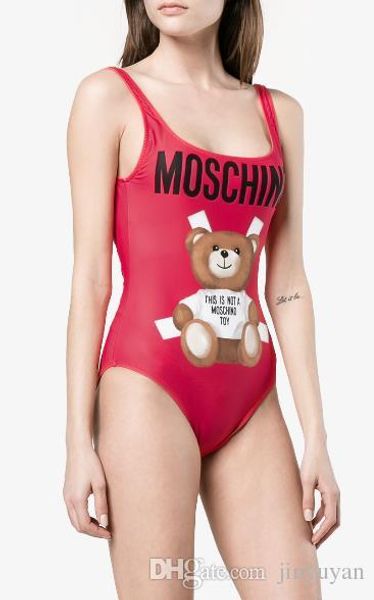 

mosc small bear designer fashion swimwear bikini for women letter swimsuit bandage bi quinis bathing suit s-xl, White;black