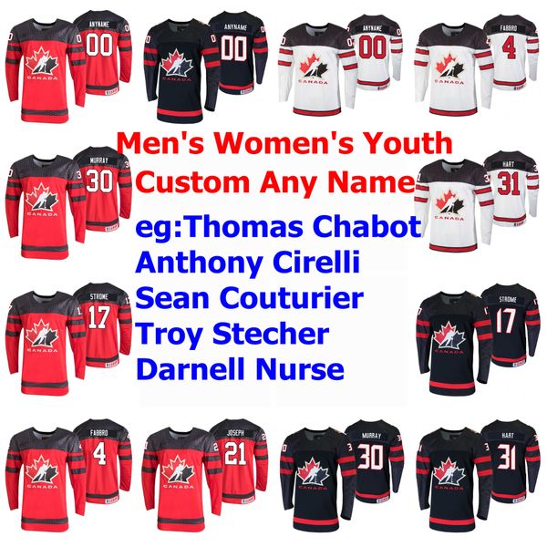 

canada 2019 iihf world championship hockey jerseys anthony mantha jersey adam henrique shea theodore mackenzie blackwood kyle turris custom, Black;red