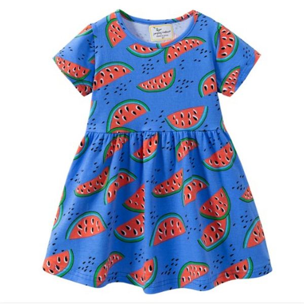 

zwf163 baby girls с коротким рукавом платья девушки хлопчатобумажная одежда повседневные платья дети характер шаблон детская одежда, Red;yellow