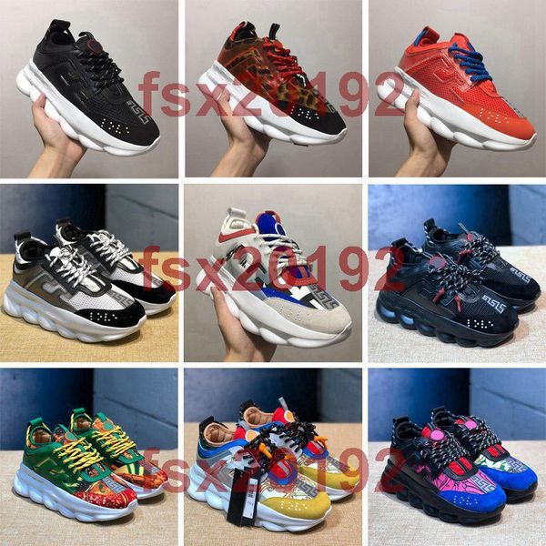 

2019 chain reaction neaker women men triple black lightweight link embo ed ole de igner luxury medu a trainer ca ual hoe