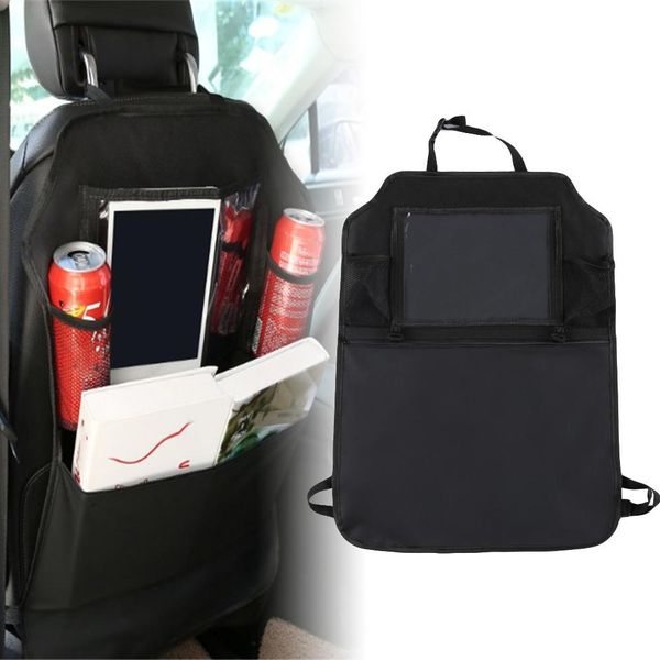 

adjustable universal car seat back organizer storage bag tablet holder pouch back seat hanging multi-pocket snack container