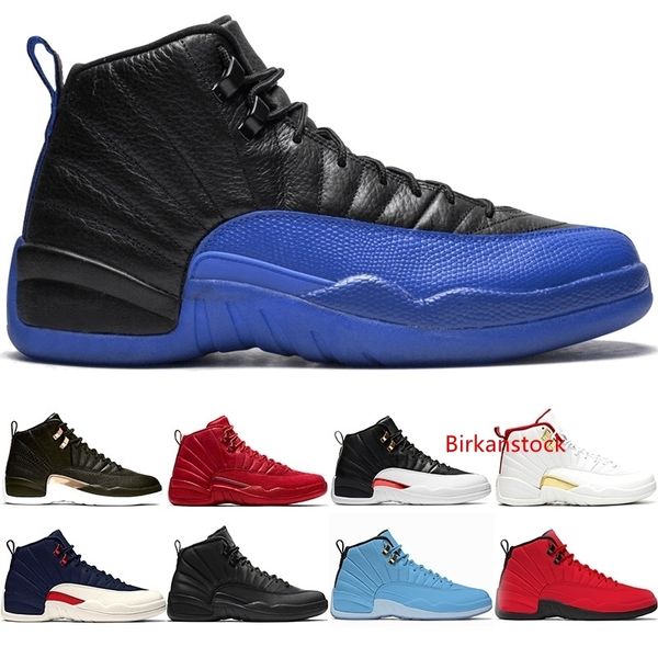 

discount 12 men basketball shoes 12s midnight black game royal fiba white grey reverse taxi flu game designer trainer sport sneaker