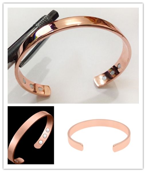 

fashion unique men women magnetic health bracelet gents slim copper bracelet 6 magnets therapy rare earth health tools