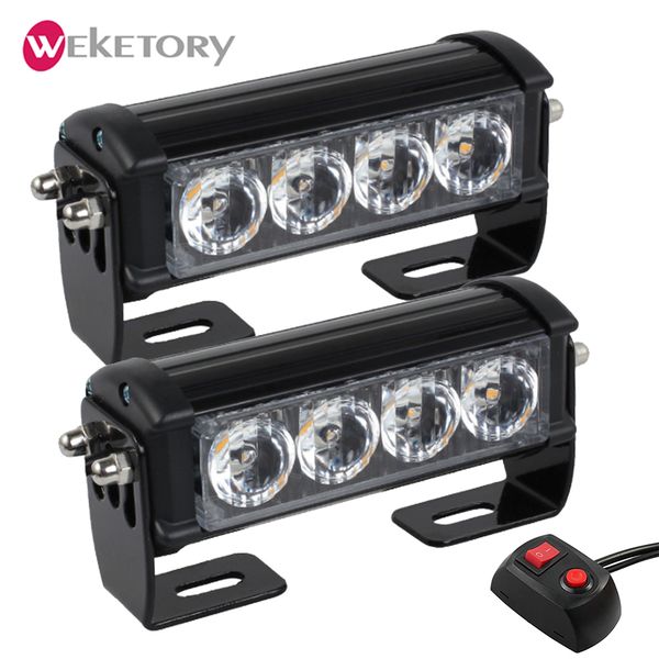 

2pcs car truck strobe flash light 7 flashing modes auto warning light car roof high power amber white caution beacon lamp 12v