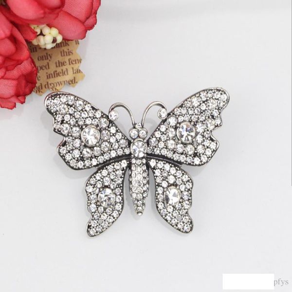 

2018 new high quailty butterfly brooch brooch ancient jewelry female fashion big pin wild shawl buckle foggy a152928, Gray