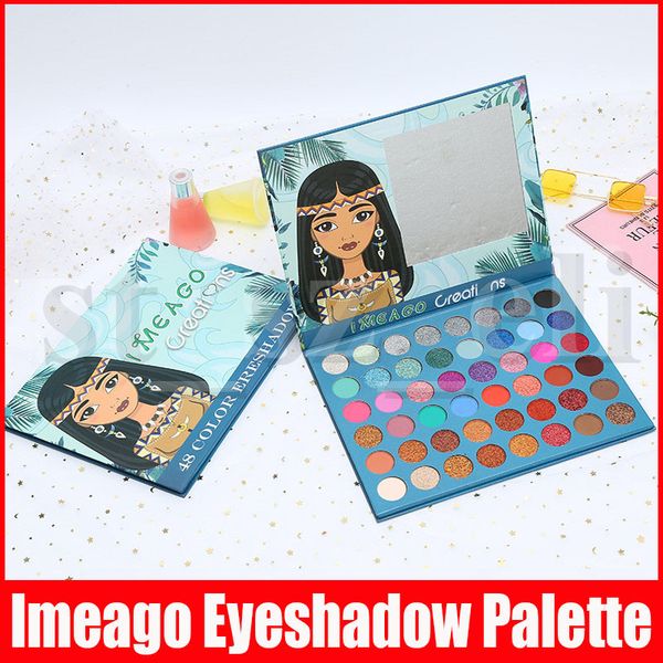 

imeago creations eye makeup shimmer glitter matte eyeshadow palette 48 color preseed pigment smoky eye shadow palette