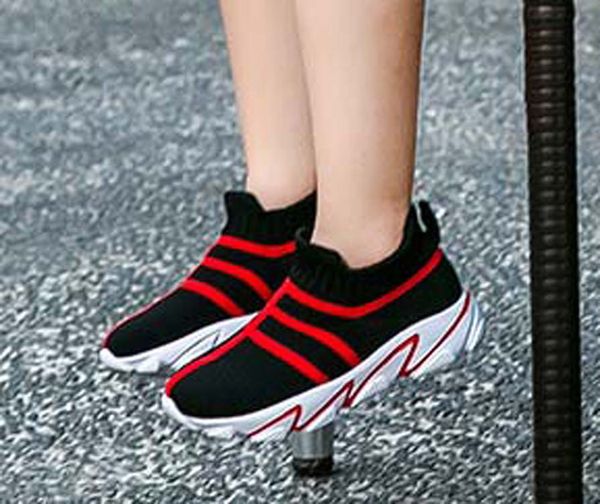 

womens shoes trainers women sneaker women casual shoes stripe loafer dress shoes flat shoe shoe001store px287, Black;red