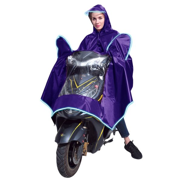 

wide hat brim motorcycle accessories pvc waterpoof with reflective strip poncho safe riding rain cape