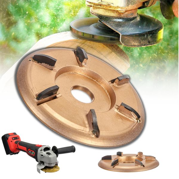 

6-teeth power wood carving disc tool milling cutter woodworking turbo tray digging for 16mm aperture angle grinder gold flat