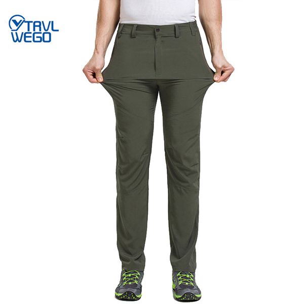 

trvlwego outdoor quick dry sport camping hiking trekking mens pants solid elastic polyester women trousers spring summer, Black;green