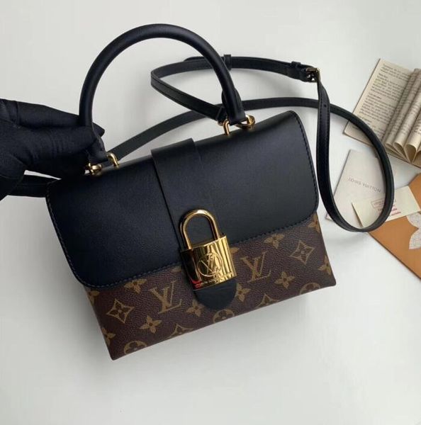 

M44141 fa hion black flip lock women handbag iconic handle houlder bag tote cro body bag clutche evening