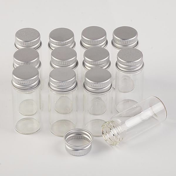 100pcs 22x50 mm 10ml Tappo a vite in alluminio Bottiglie di vetro Convenienza da viaggio Bottiglie di fiale cosmetiche riutilizzabili vuote