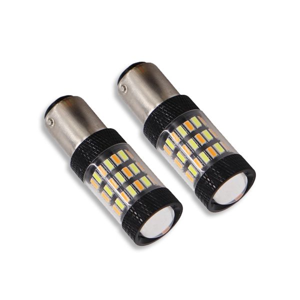

2pcs 1157 4014 white amber dual color switchback led turn signal lights 60smd high power super bright replacement bulbs