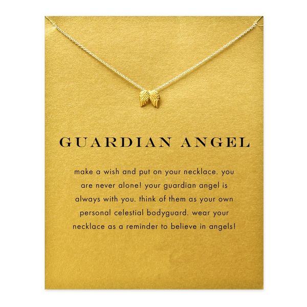 

angel wings color-preserving polished gold creative alloy clavicle short necklace pendant simple, Silver