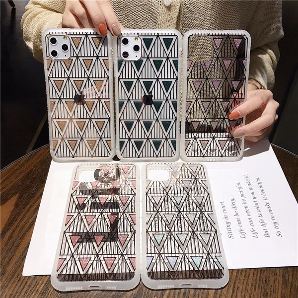 

glitter geometric triangle unique design mobile phone case cover for iphone 11 pro max 6 6s 7 8 plus x xr xs max