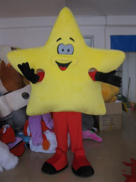 

2018 a yellow star mascot costume for to wear for sale, Red;yellow