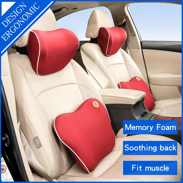 

car pillows 3d memory foam warm car neck pillow seat cushion universal lumbar back support auto accessories