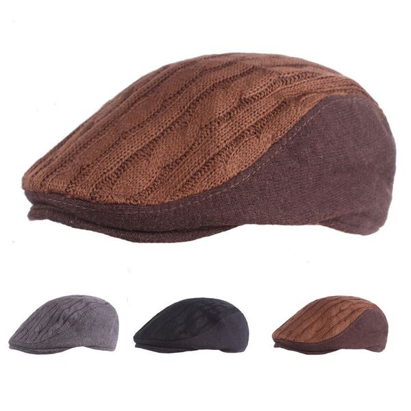 

wool beret autumn and winter wool cap male and winter hat, Black