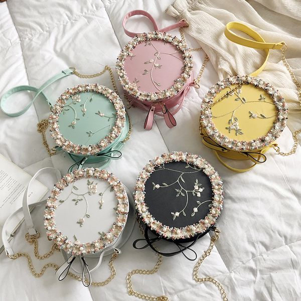 

summer small bag female 2020 new fairy lace flower small round bag korean version cute chain shoulder messenger