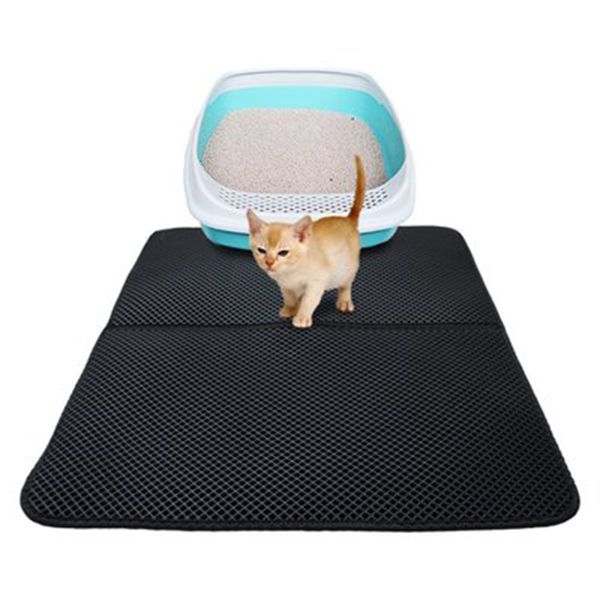 

waterproof pet cat litter mat eva double layer cat litter trapping pets mat pad bottom non-slip pet floor