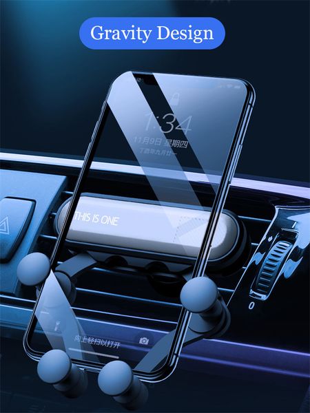 

universal car phone holder gravity car air vent mount in car for samsung htc android phone one hand operate phone stand
