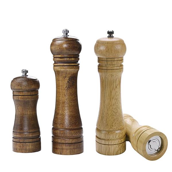 

salt and pepper mills oak wooden pepper mill spice grinder manual coffee grinding strong adjustable kitchen tools