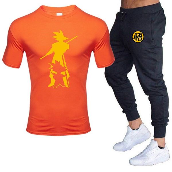 

2020 летняя z мужчины футболки + брюки 2piece горячий хлопок продажа комфортные с коротким рукавом футболки мужчин повседневные топы брюки, Gray