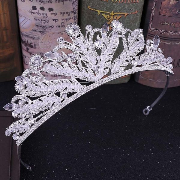 

crystal beads women bride diadem coronal headpiece princess tiaras and crown de noiva hair jewelry wedding hair accessories bh, Golden;white
