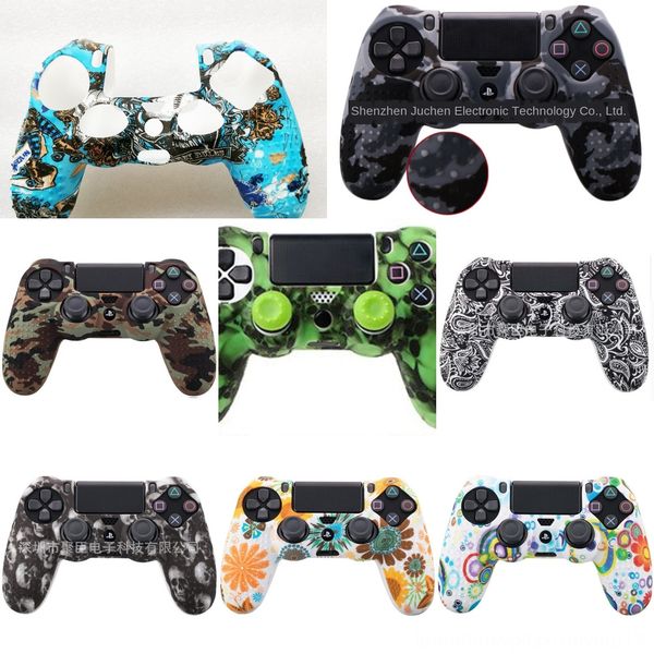 

ktfxe ps4 accessories dualshock4 gel skin case anti-slip cover controller grip joystick for playstation 4 slim pro silicone protective