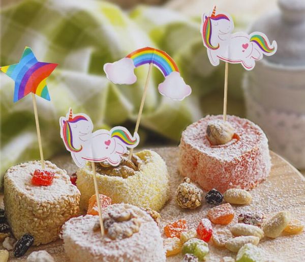 

unicorn cupcake er rainbow horse cute cartoon cake er fruit pick for wedding birthday party decoration