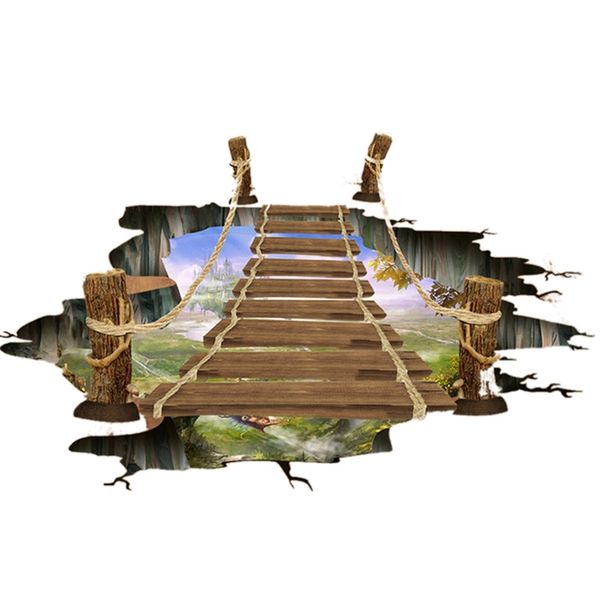 

3d bridge floor/wall sticker removable mural decals vinyl art living room decors beautiful home decor wall stickers other home decor