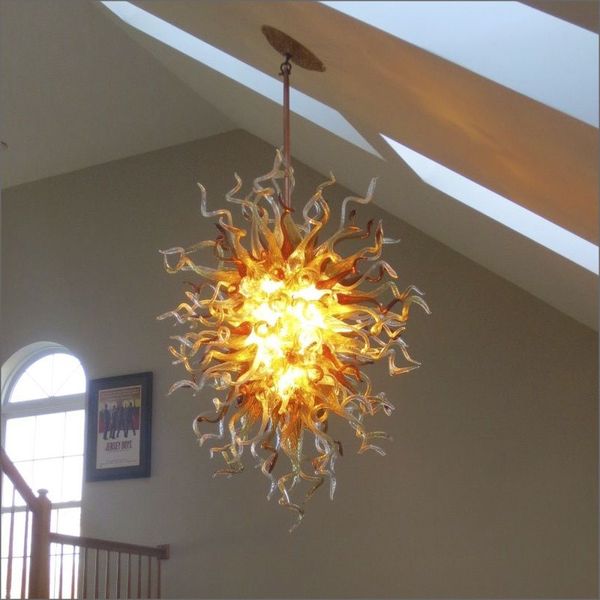 

personal circle crystal art design frosted mouth blown glass with 110v-240v led bulbs blown glass chandelier cute rustic style