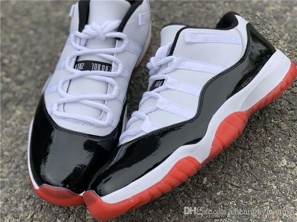 

2020 air authentic 11 low white bred man basketball shoes 11s men black true red retro athletic sneakers with original box av2187-160