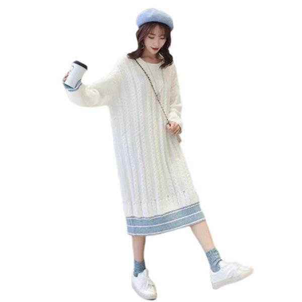 

christmas sweater woman overknee skirt knitting dress winter clothes beharajuku pullover truien dames ropa mujer sweater, White;black